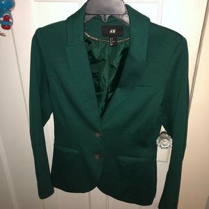 H&M Hunter Green Women’s Two Button Blazer Size: 6